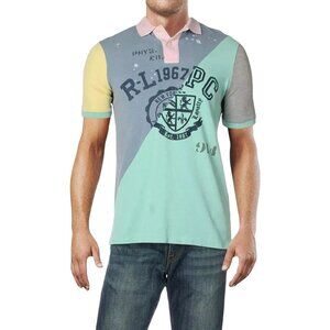 POLO RALPH LAUREN Men's Classic Fit Graphic Mesh Polo Shirt Small, Patchwork